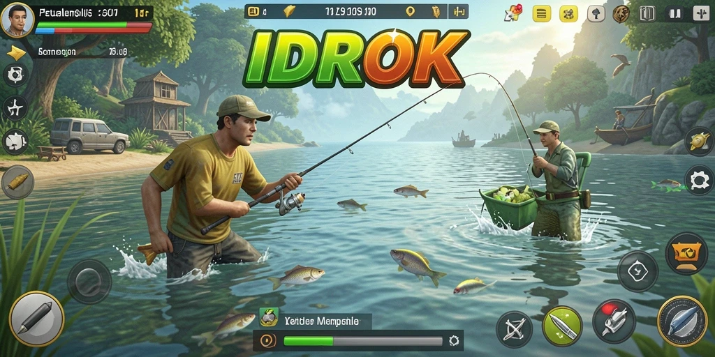 Menampilkan gameplay memancing yang seru dan menarik.