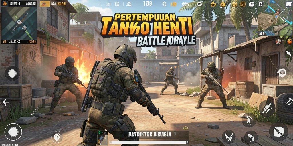 Tampilan seru dari gameplay JKT8 dalam pertempuran Battle Royale.