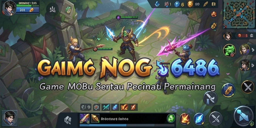 Screenshot gameplay MOBA MENANG666 menunjukkan pertarungan yang mendebarkan.