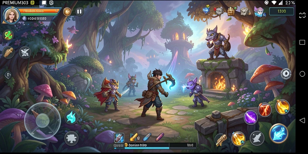 Menampilkan gameplay seru dalam dunia petualangan PREMIUM303.