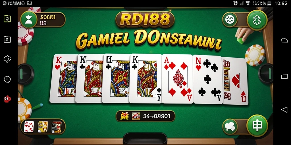 Screenshot gameplay RDI88 yang menampilkan permainan domino seru.